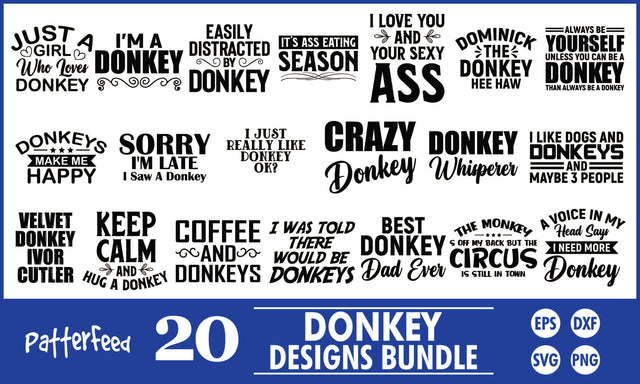 Donkey SVG Designs Bundle SVG PatternFeed8 