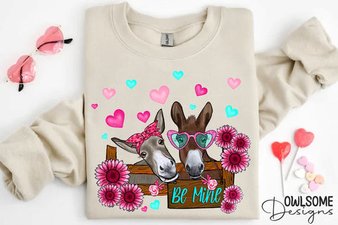 Donkey Valentine PNG Sublimation Sublimation Owlsome.Designs 