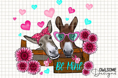Donkey Valentine PNG Sublimation Sublimation Owlsome.Designs 