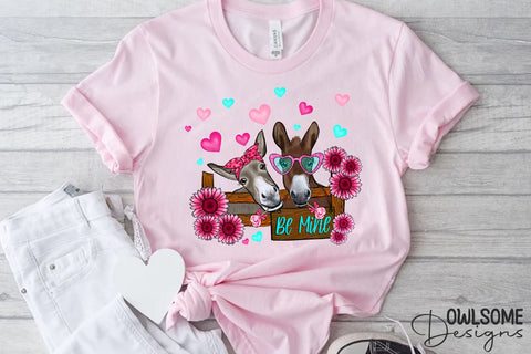 Donkey Valentine PNG Sublimation Sublimation Owlsome.Designs 