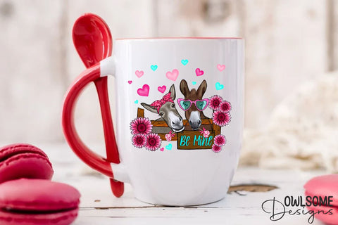 Donkey Valentine PNG Sublimation Sublimation Owlsome.Designs 