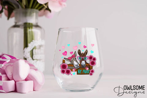Donkey Valentine PNG Sublimation Sublimation Owlsome.Designs 