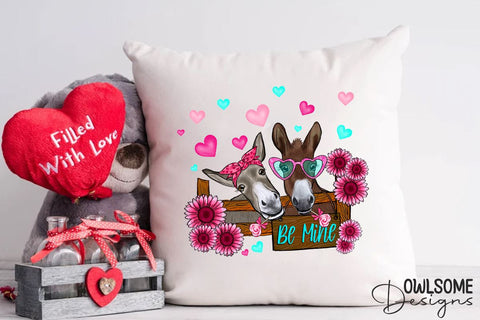 Donkey Valentine PNG Sublimation Sublimation Owlsome.Designs 