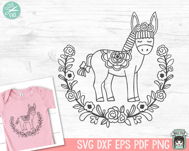 Donkey Wreath SVG Cut File SVG Wild Pilot 