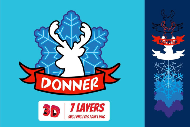 Donner 3D Layered SVG Cut File SVG SvgOcean 