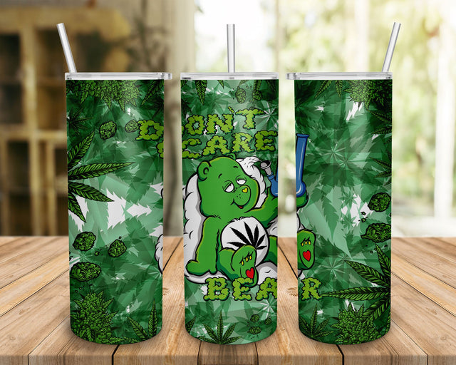 Dont care bear tumbler, Care Bear weed cannabis tumbler Sublimation BOO-design 