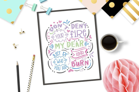 Don't deny your fire Cut file | Inspirational quote SVG TheBlackCatPrints 