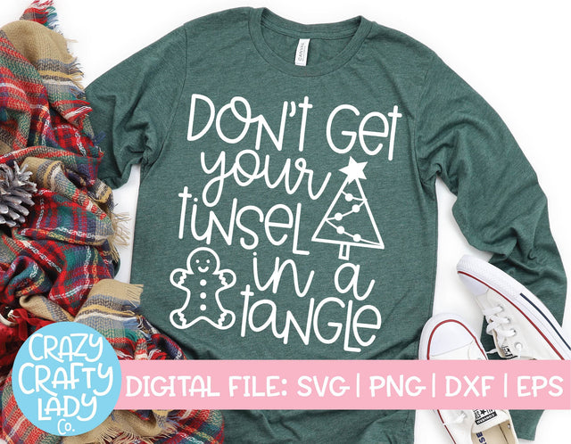 Don't Get Your Tinsel in a Tangle | Christmas SVG Cut File SVG Crazy Crafty Lady Co. 