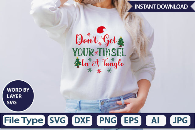 DON'T GET YOUR TINSEL IN A TANGLE SVG Cut File SVG DesignPlante 503 