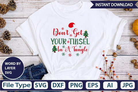 DON'T GET YOUR TINSEL IN A TANGLE SVG Cut File SVG DesignPlante 503 