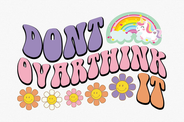 Don't Overthink It Retro Sublimation SVG designartist 