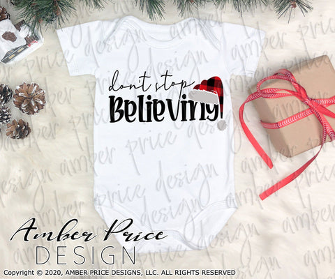 Don't stop believing SVG PNG DXF | Santa Hat SVG | Christmas SVG files SVG Amber Price Design 