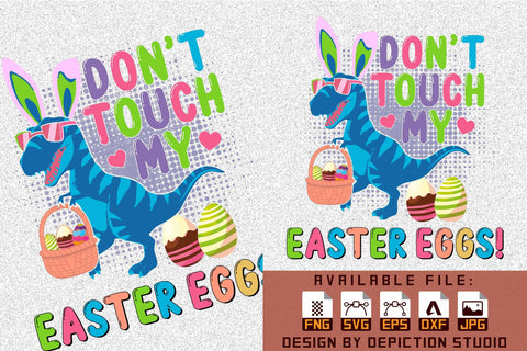 Don't Touch My Easter Eggs T-Shirt, Easter Dinosaur Shirt, Dinosaur Wicker Basket Shirt, Easter Eggs Wicker Basket Shirt Print Template Sketch DESIGN Depiction Studio 