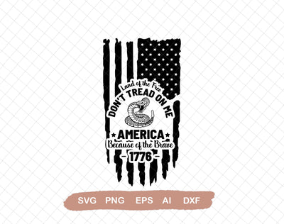 Don't Tread on Me Tattered Flag, Svg File for Cricut, Ai, Png, Dxf. Eps SVG DiamondDesign 