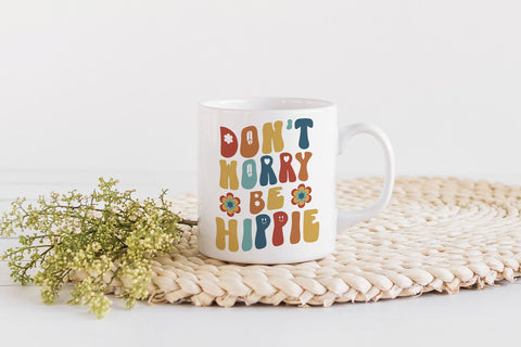 Don't Worry Be Hippie SVG | Retro Cut File SVG B Renee Design 