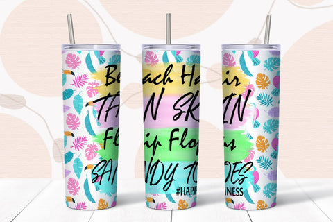Don't Worry- Tumbler Sublimation I 20 Oz Summer Tumbler PNG Sublimation Happy Printables Club 