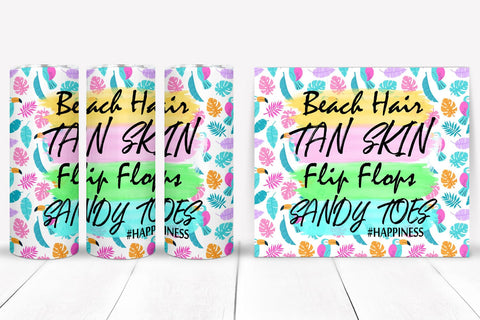 Don't Worry- Tumbler Sublimation I 20 Oz Summer Tumbler PNG Sublimation Happy Printables Club 