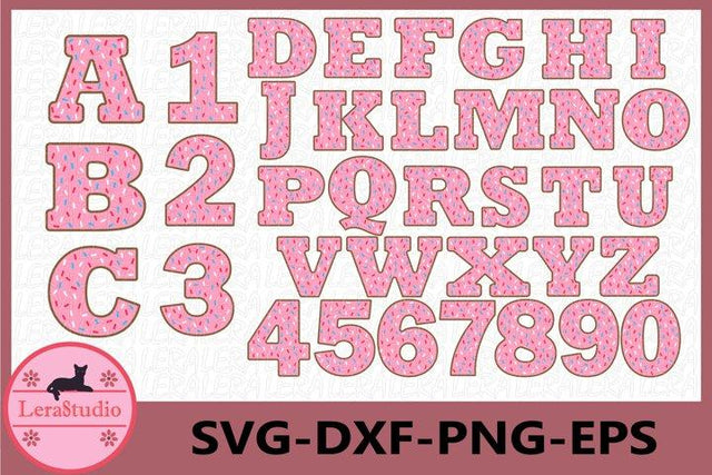 Donut Alphabet svg SVG Lerastudio 