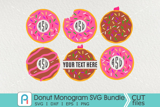 Donut Monogram Svg, Donut Svg, Donut Clip Art SVG Pinoyart Kreatib 