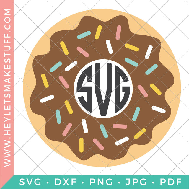 Donut Monogram SVG Hey Let's Make Stuff 