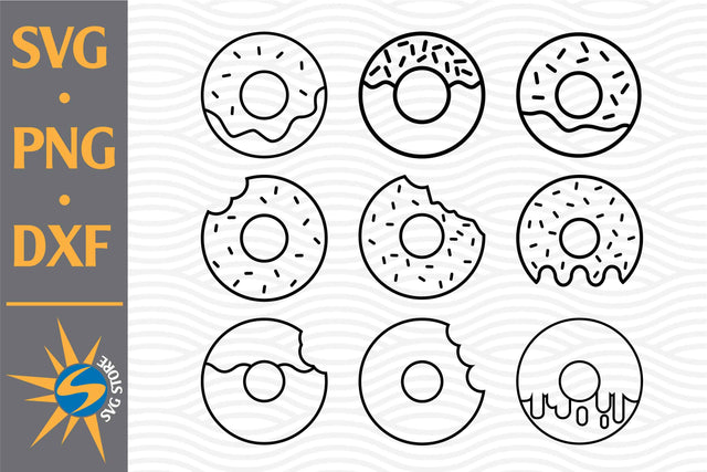 Donut Outline SVG, PNG, DXF Digital Files Include SVG SVGStoreShop 