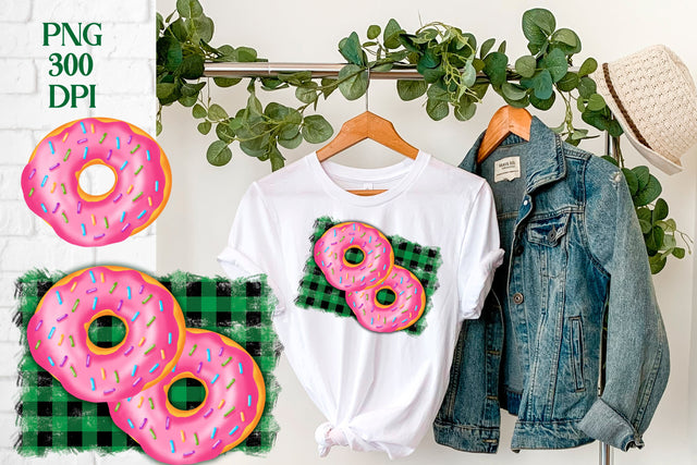 Donut sublimation| Buffalo plaid background Sublimation Svetana Studio 