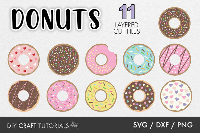 Donut SVG Bundle SVG DIY Craft Tutorials 
