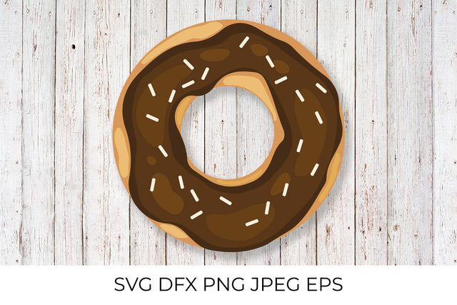 Donut SVG. Cute doughnut with chocolate glaze SVG LaBelezoka 