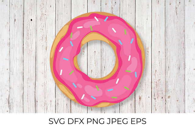Donut SVG. Cute doughnut with pink glaze. SVG LaBelezoka 