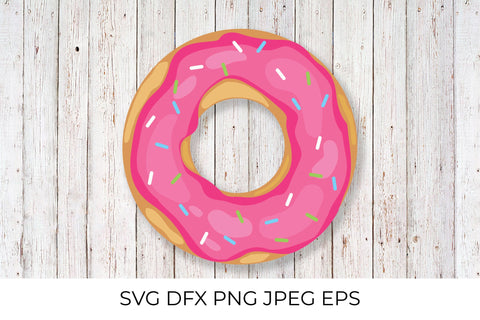 Donut SVG. Cute doughnut with pink glaze. SVG LaBelezoka 