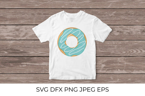 Donut SVG. Yummy doughnut with blue glaze SVG LaBelezoka 