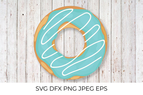 Donut SVG. Yummy doughnut with blue glaze SVG LaBelezoka 