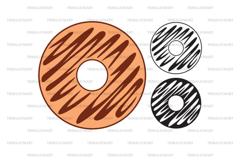 Donut with chocolate glaze SVG TribaliumArtSF 