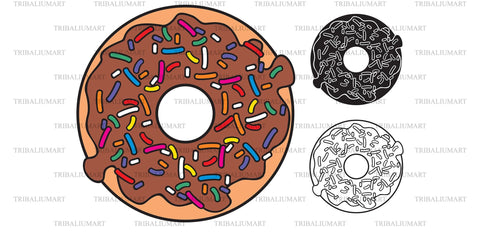 Donut with chocolate glaze SVG TribaliumArtSF 