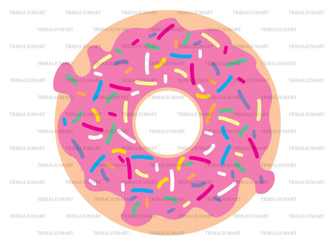 Donut with pink glaze SVG TribaliumArtSF 