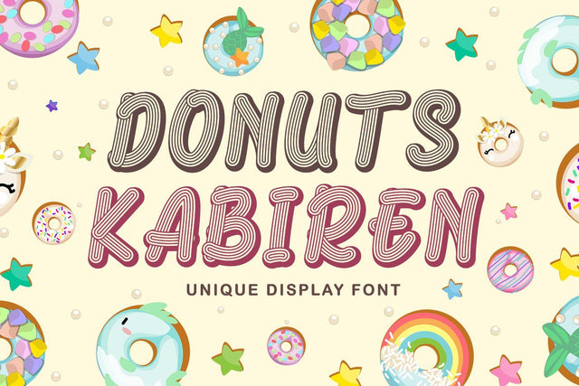 Donuts Kabiren - Quirky Craft Font Font Kotak Kuning Studio 
