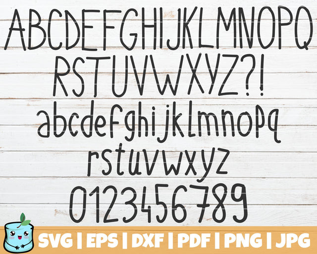 Doodle Alphabet And Numbers SVG MintyMarshmallows 