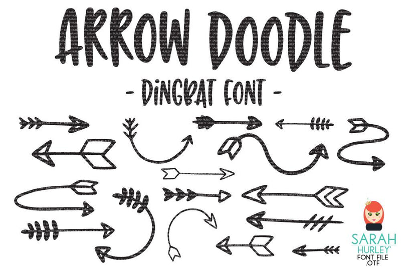 Doodle Arrow Dingbat Font Font Sarah Hurley 