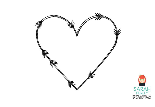 Doodle Arrow Heart SVG Sarah Hurley 