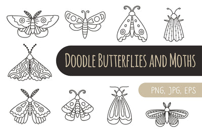 Doodle Moths And Butterflies Sublimation Rin Green 