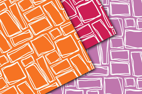 Doodle Squares Digital Paper Digital Pattern Old Market 