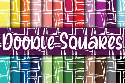 Doodle Squares Digital Paper Digital Pattern Old Market 