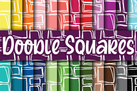 Doodle Squares Digital Paper Digital Pattern Old Market 