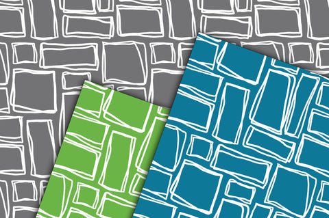 Doodle Squares Digital Paper Digital Pattern Old Market 