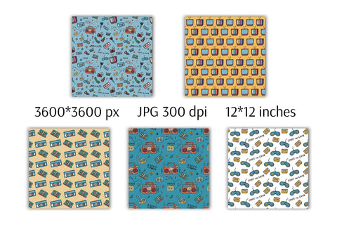 Doodled 90s | JPG Digital Paper | 90s Nostalgia Digital Pattern AnnaViolet_store 