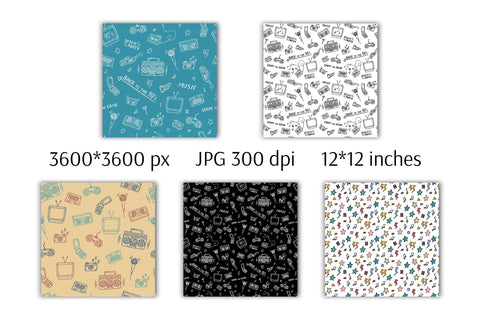 Doodled 90s | JPG Digital Paper | 90s Nostalgia Digital Pattern AnnaViolet_store 