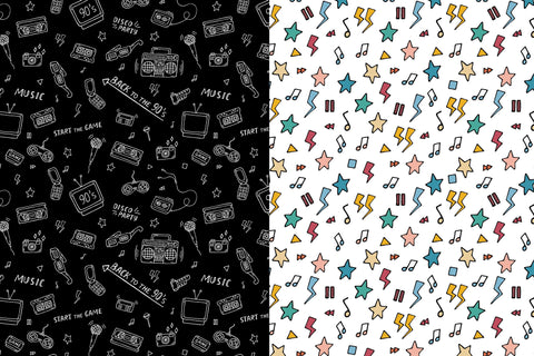 Doodled 90s | JPG Digital Paper | 90s Nostalgia Digital Pattern AnnaViolet_store 