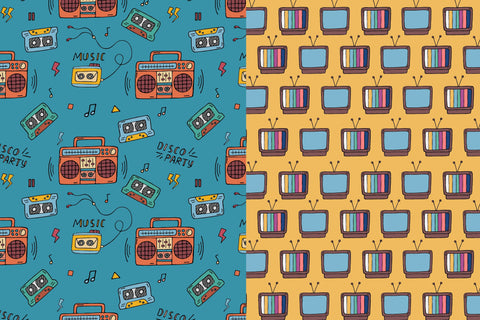 Doodled 90s | JPG Digital Paper | 90s Nostalgia Digital Pattern AnnaViolet_store 