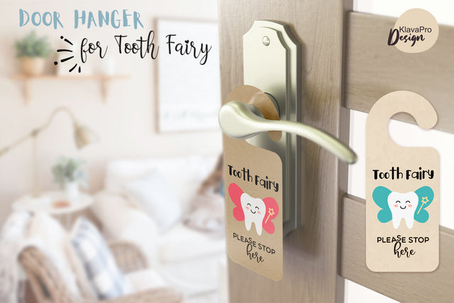 Door hanger for Tooth Fairy - Tooth fairy please stop here layered SVG SVG Klava P 