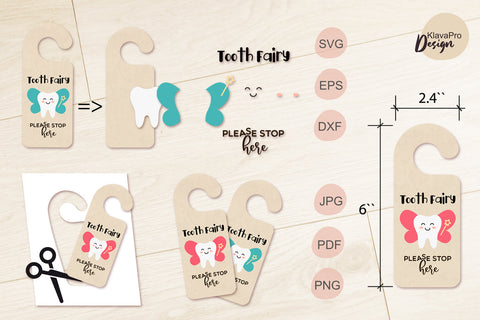 Door hanger for Tooth Fairy - Tooth fairy please stop here layered SVG SVG Klava P 